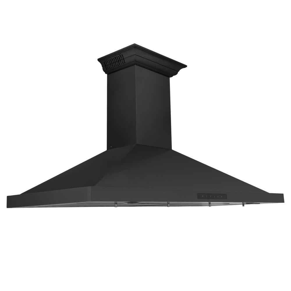 ZLINE 42 in. CrownSound™ Ducted Vent Wall Mount Range Hood in Black Stainless Steel with Built-in Bluetooth Speakers (BSKBNCRN-BT-42)