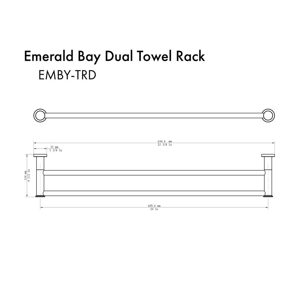 ZLINE Autograph Edition Emerald Bay Double Towel Rail in Polished Gold (EMBY-TRD-PG)