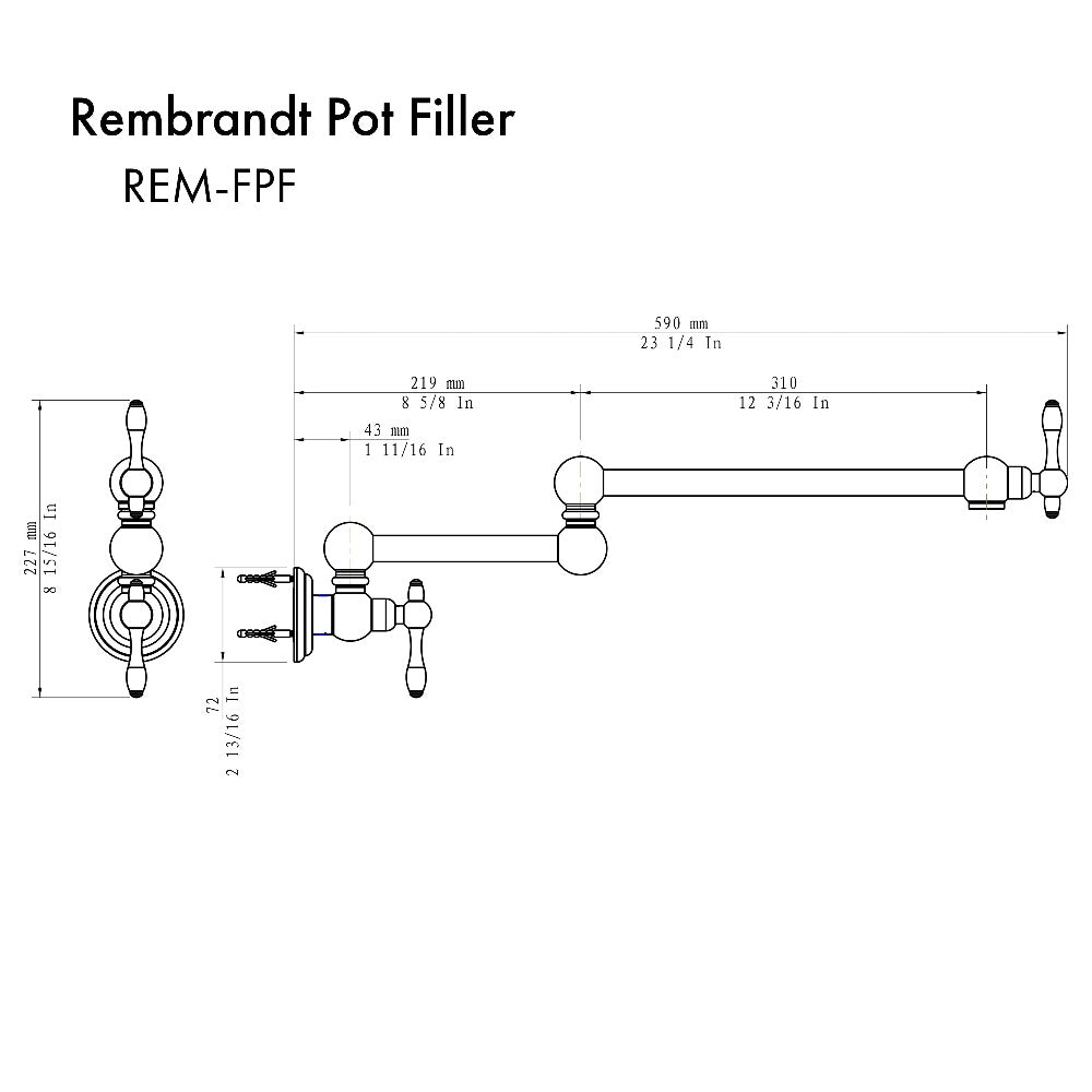 ZLINE Autograph Edition Rembrandt Pot Filler in Matte Black (REM-FPF-MB)