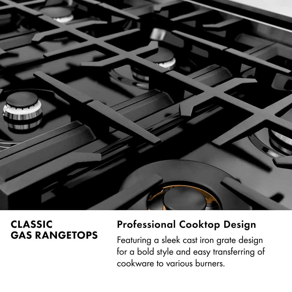ZLINE 36 in. Classic Gas Rangetop with 6 Burners and Porcelain Cooktop in Stainless Steel (RT36)