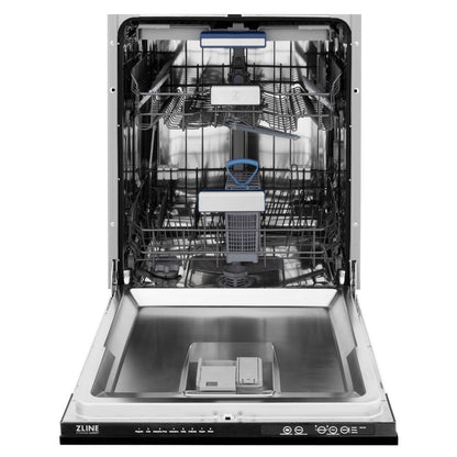 ZLINE Autograph Edition 36 in. Kitchen Package with Black Stainless Steel Dual Fuel Range, Range Hood, Dishwasher and Refrigerator Including Internal Water Dispenser with Champagne Bronze Accents (4AKPR-RABRHDWV36-CB)