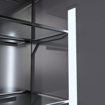 ZLINE Autograph Edition 36 in. 19.6 cu. ft. Panel Ready French Door Built-In Bottom Freezer Refrigerator with Water Dispenser and Ice Maker with Graphite Gray Interior and Champagne Bronze Accents (GRBIVZ-36-CB)