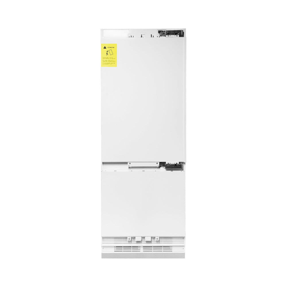 ZLINE Autograph Edition 30 in. 16.1 cu. ft. Panel Ready Built-In Bottom Freezer Refrigerator with Water Dispenser and Ice Maker with Polished Gold Accents (RBIVZ-30-G)