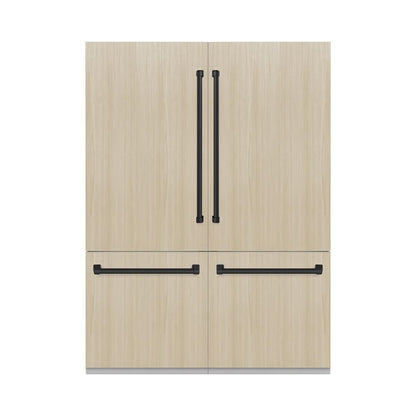 ZLINE Autograph Edition 60 in. 32.2 cu. ft. Panel Ready French Door Built-In Bottom Freezer Refrigerator with Water Dispenser and Ice Maker with Matte Black Accents (RBIVZ-60-MB)