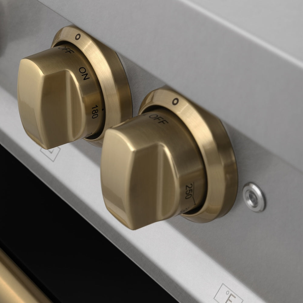 ZLINE Autograph Edition 48 in. 6.0 cu. ft. Legacy Dual Fuel Range with 7 Burner Gas Cooktop and 2 Electric Ovens in Satin Stainless Steel with Black Matte Doors and Champagne Bronze Accents (RASZ-BLM-48-CB)