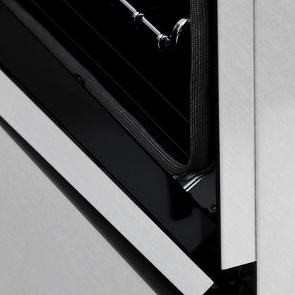 ZLINE Autograph Edition 30 in. 4.0 cu. ft. Legacy Dual Fuel Range with 4 Burner Gas Cooktop and Electric Convection Oven in Satin Stainless Steel and Matte Black Accents (RASZ-SN-30-MB)
