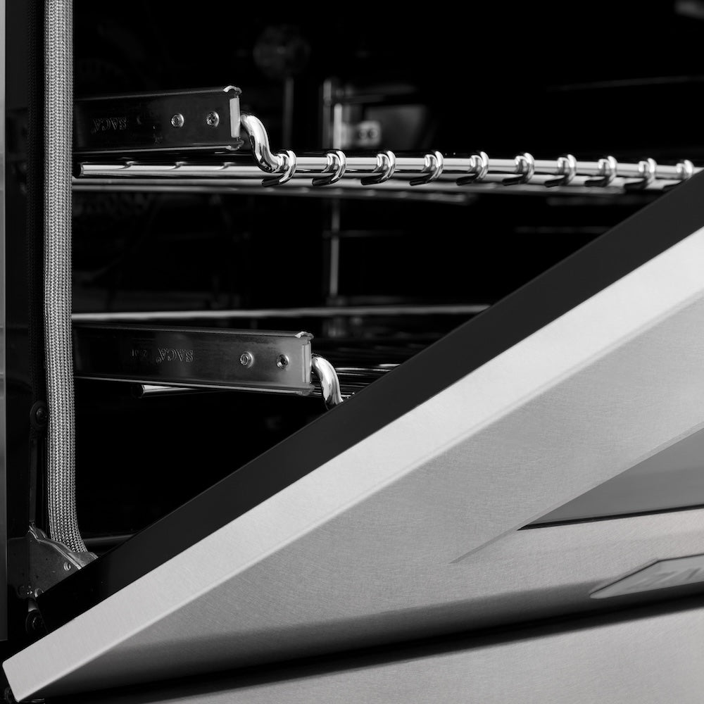 ZLINE Autograph Edition 48 in. 6.0 cu. ft. Legacy Dual Fuel Range with 7 Burner Gas Cooktop and 2 Electric Ovens in Satin Stainless Steel and Champagne Bronze Accents (RASZ-SN-48-CB)