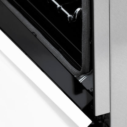 ZLINE Autograph Edition 48 in. 6.0 cu. ft. Legacy Dual Fuel Range with 7 Burner Gas Cooktop and 2 Electric Ovens in Satin Stainless Steel with White Matte Doors and Matte Black Accents (RASZ-WM-48-MB)