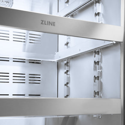 ZLINE Autograph Edition 24 in. Touchstone 151 Can Beverage Fridge with Black Stainless Steel Glass Door and Polished Gold Helix Handle (RBSOZ-BS-24-KG)