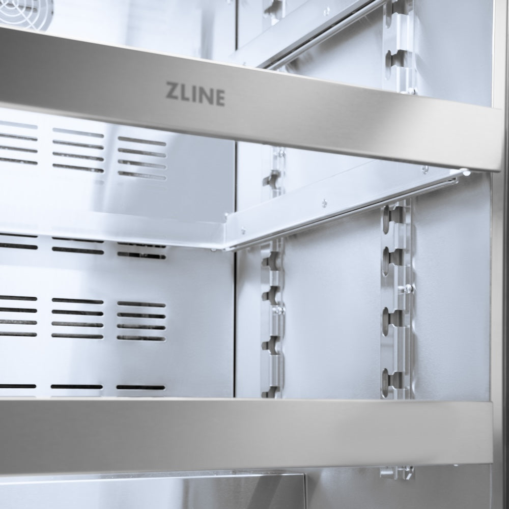 ZLINE Autograph Edition 24 in. Touchstone 151 Can Beverage Fridge With Satin Stainless Steel Glass Door And Champagne Bronze Handle (RBSOZ-SN-24-CB)