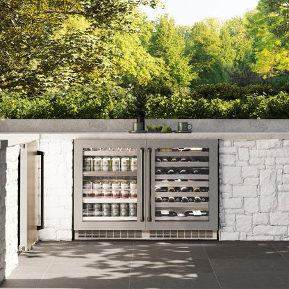 ZLINE Autograph Edition 24 in. Touchstone 151 Can Beverage Fridge With Satin Stainless Steel Glass Door And Matte Black Handle (RBSOZ-SN-24-MB)