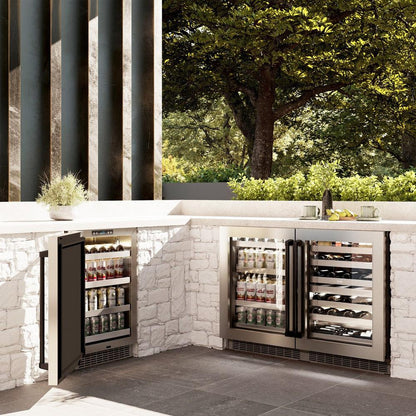 ZLINE Autograph Edition 24 in. Touchstone Dual Zone 44 Bottle Wine Cooler With Stainless Steel Glass Door And Matte Black Handle (RWDOZ-GS-24-MB)