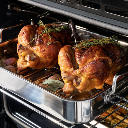 ZLINE Autograph Edition 30 in. Professional True Convection Double Wall Oven with Air Fry and Self Clean in Satin Stainless Steel with Matte Black Handles (WADSZ-30-MB)