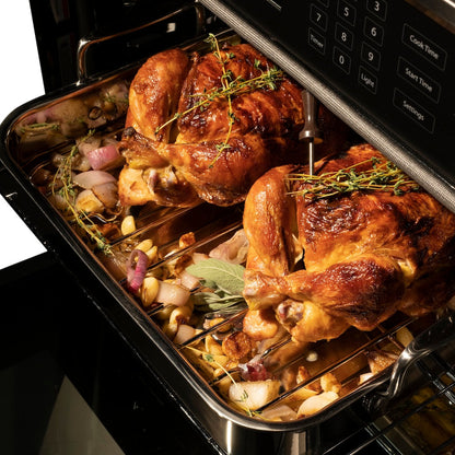 ZLINE Autograph Edition 30 in. Professional True Convection Single Wall Oven with Air Fry and Self Clean in Satin Stainless Steel with Champagne Bronze Handle (WASSZ-30-CB)