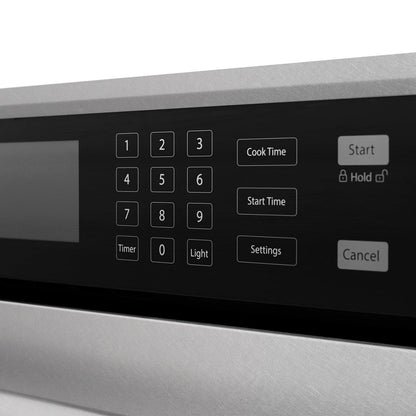 ZLINE Autograph Edition 30 in. Professional True Convection Single Wall Oven with Air Fry and Self Clean in Satin Stainless Steel with Polished Gold Helix Handle (WASSZ-30-KG)