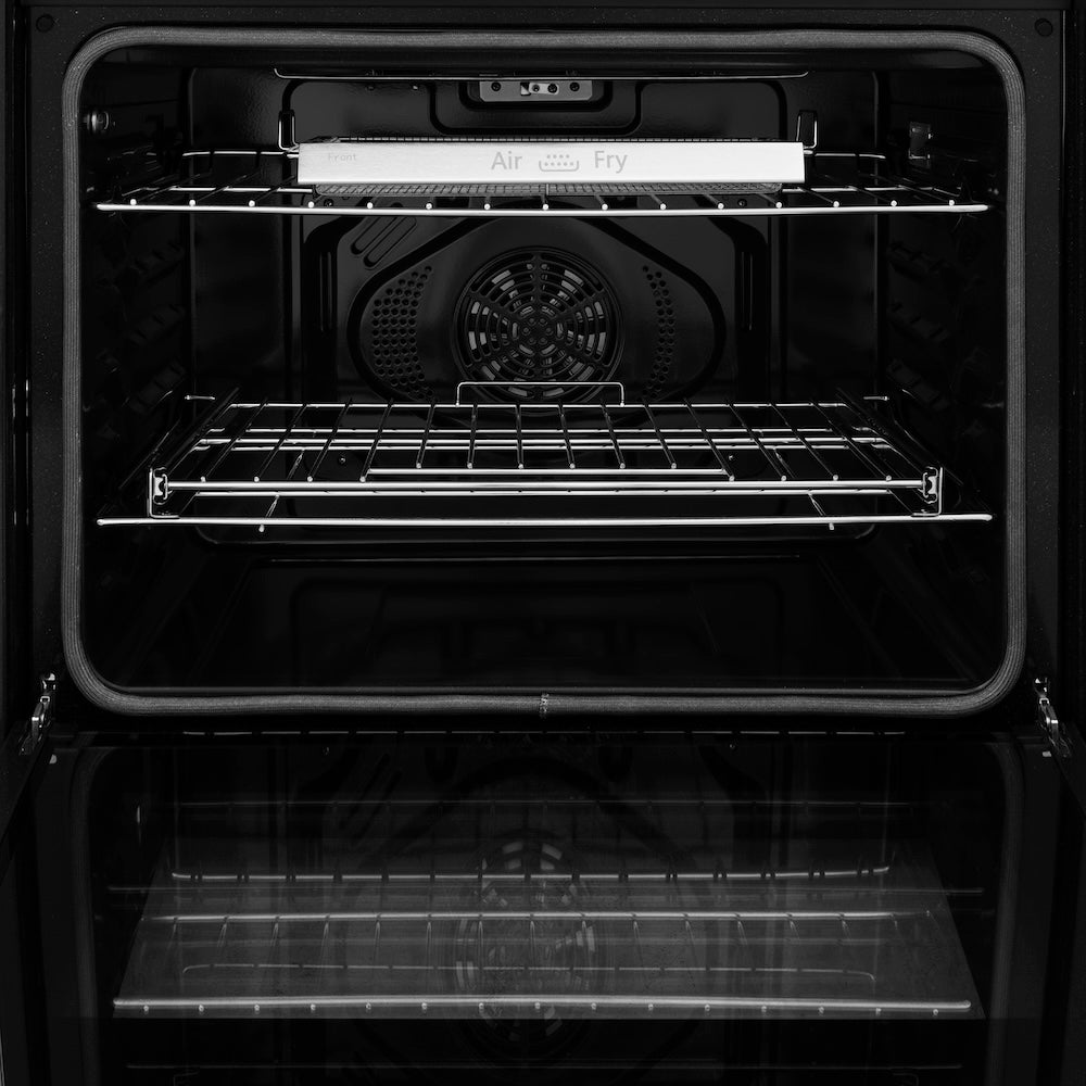 ZLINE Autograph Edition 30 in. Professional True Convection Single Wall Oven with Air Fry and Self Clean in Satin Stainless Steel with White Matte Door and Matte Black Handle (WASSZ-WM-30-MB)