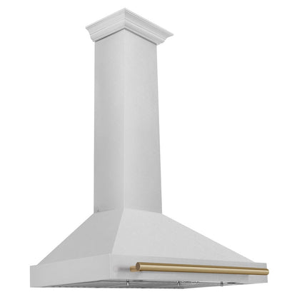 ZLINE Autograph Edition 36 in. Convertible Satin Stainless Steel Wall Mount Range Hood with Champagne Bronze Handle (KB4SNZ-36-CB)