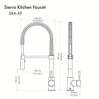 ZLINE Autograph Edition Sierra Pull Down Spring Single Handle Kitchen Faucet in Brushed Nickel and Champagne Bronze (SRA-KF-ZBNCB)