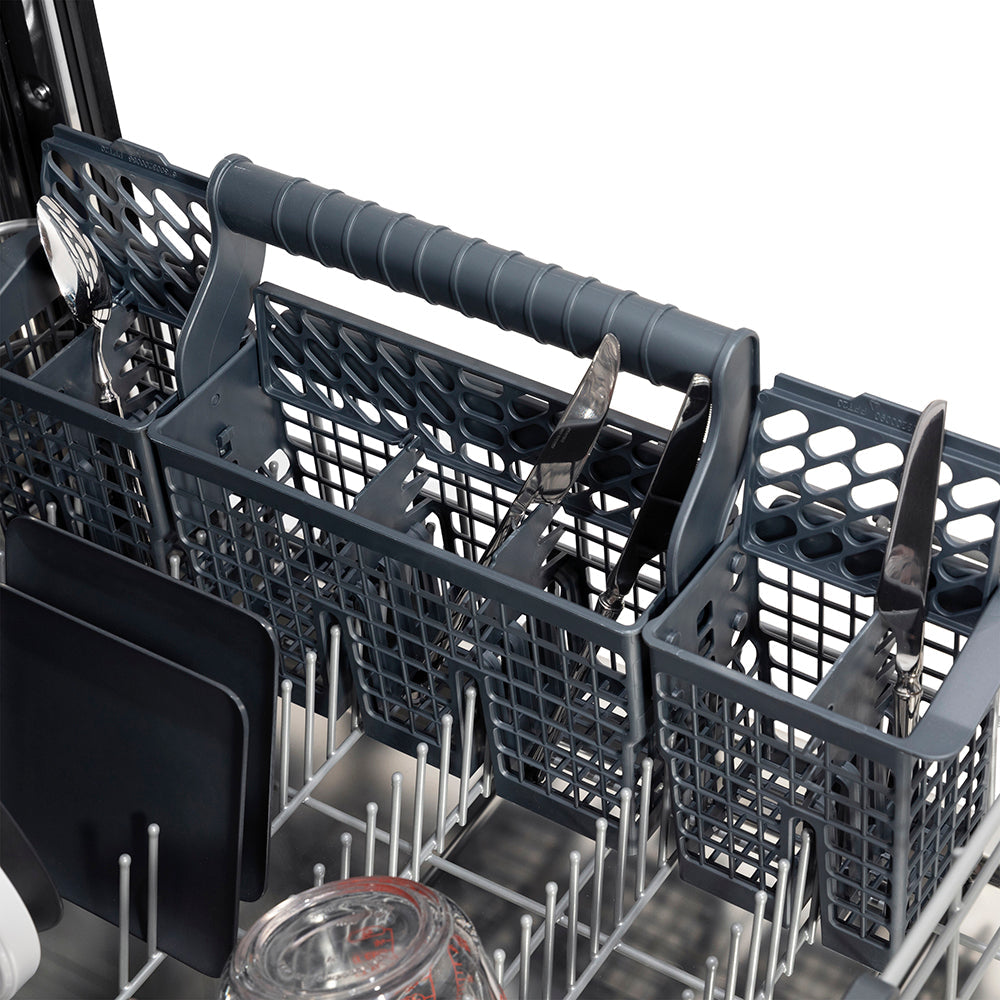 ZLINE Autograph Edition 24 in. Monument Series 3rd Rack Top Touch Control Tall Tub Dishwasher in Stainless Steel with Polished Nickel Helix Handle, 45dBa (DWMTZ-30424-KPN)