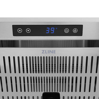 ZLINE Autograph Edition 24 in. Touchstone 168 Can Outdoor-Rated Dual Refrigerator Drawer with Black Matte Doors and Polished Gold Handles (RDSOZ-BLM-24-G)