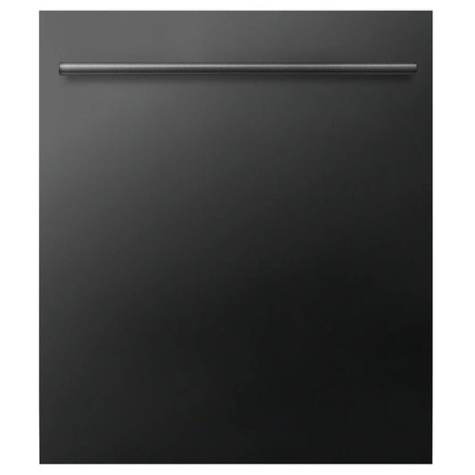 ZLINE 24 in. Top Control Dishwasher with Black Stainless Steel Panel and Modern Style Handle, 52dBa (DW-BS-H-24)