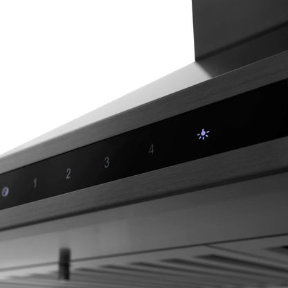 ZLINE 48 in. Kitchen Package with Black Stainless Steel Dual Fuel Range, Convertible Vent Range Hood and Microwave Drawer (3KP-RABRH48-MW)