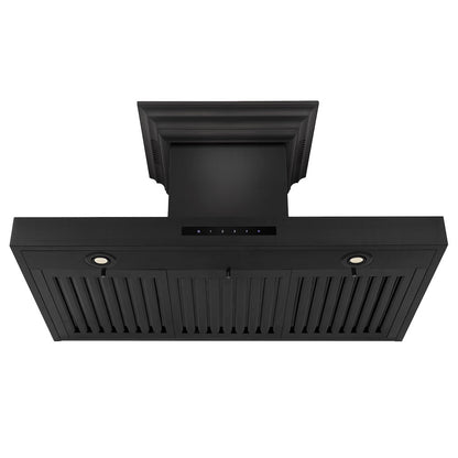 ZLINE 36 in. CrownSound™ Ducted Vent Wall Mount Range Hood in Black Stainless Steel with Built-in Bluetooth Speakers (BSKENCRN-BT-36)