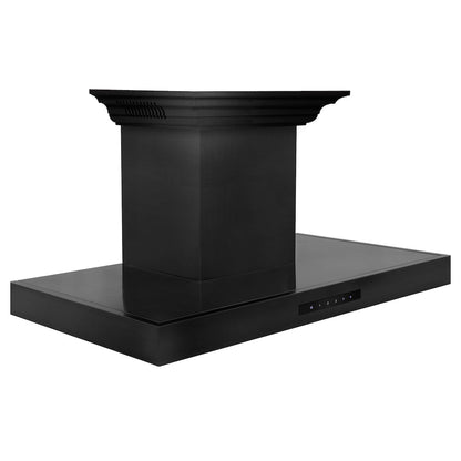 ZLINE 36 in. CrownSound™ Ducted Vent Wall Mount Range Hood in Black Stainless Steel with Built-in Bluetooth Speakers (BSKENCRN-BT-36)