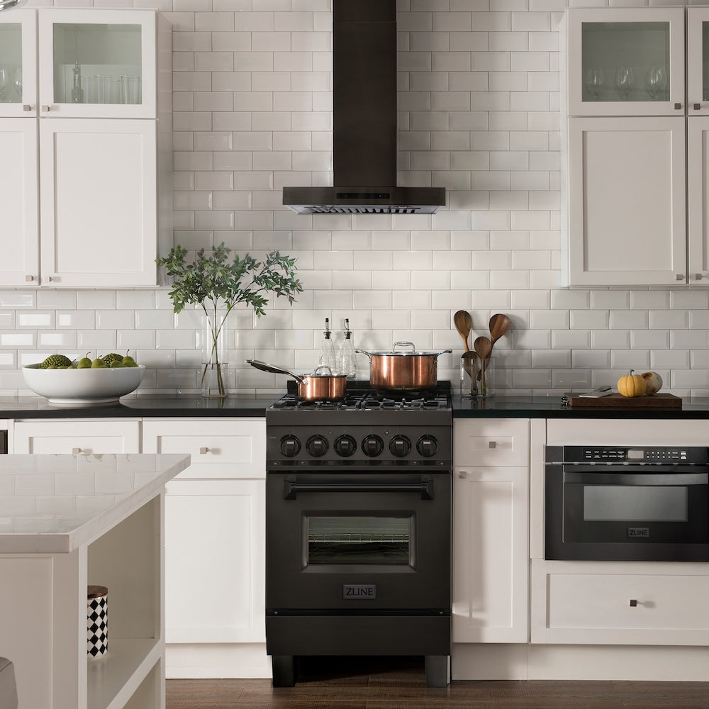 ZLINE 24 in. Convertible Vent Wall Mount Range Hood in Black Stainless Steel (BSKEN-24)