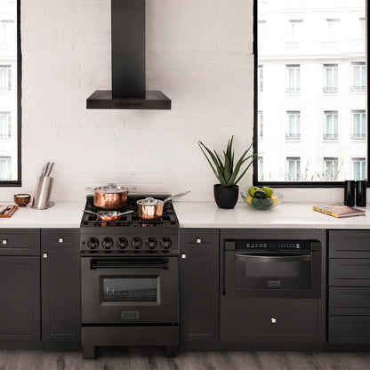ZLINE 24 in. Convertible Vent Wall Mount Range Hood in Black Stainless Steel (BSKEN-24)