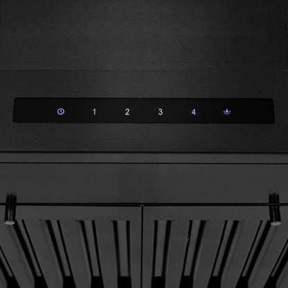 ZLINE 24 in. CrownSound™ Ducted Vent Wall Mount Range Hood in Black Stainless Steel with Built-in Bluetooth Speakers (BSKENCRN-BT-24)