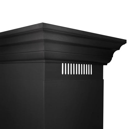 ZLINE 24 in. Convertible Vent Wall Mount Range Hood in Black Stainless Steel with Crown Molding (BSKENCRN-24)