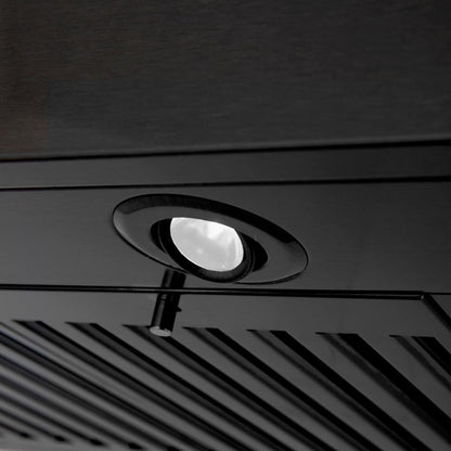 ZLINE 30 in. Convertible Vent Wall Mount Range Hood in Black Stainless Steel with Crown Molding (BSKENCRN-30)