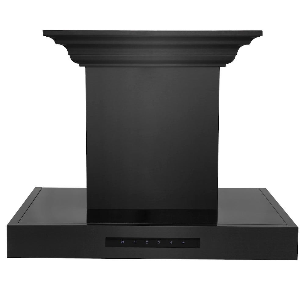 ZLINE 24 in. CrownSound™ Ducted Vent Wall Mount Range Hood in Black Stainless Steel with Built-in Bluetooth Speakers (BSKENCRN-BT-24)
