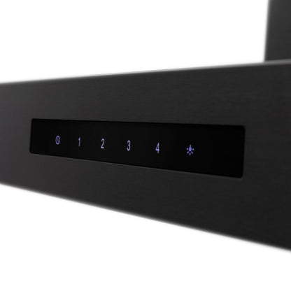 ZLINE 36 in. CrownSound™ Ducted Vent Wall Mount Range Hood in Black Stainless Steel with Built-in Bluetooth Speakers (BSKENCRN-BT-36)