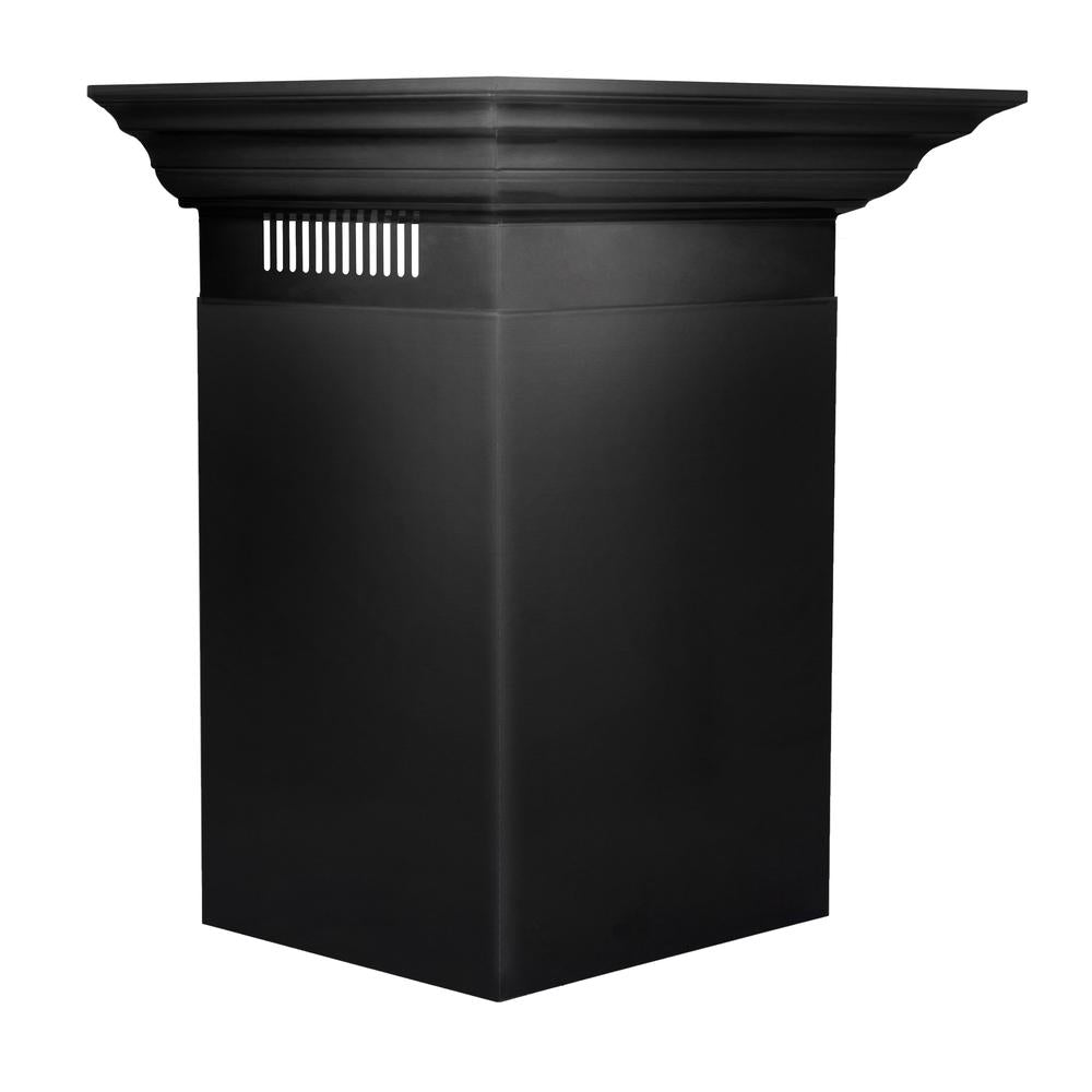 ZLINE 30 in. Convertible Vent Wall Mount Range Hood in Black Stainless Steel with Crown Molding (BSKENCRN-30)