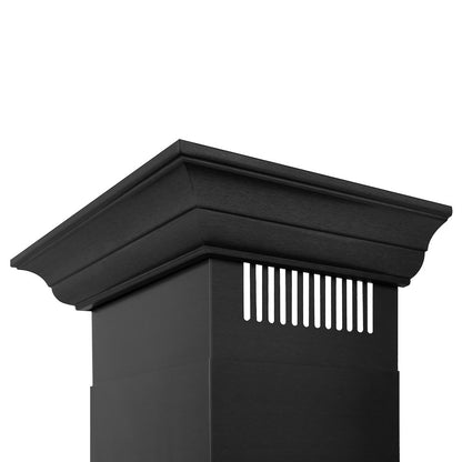 ZLINE 36 in. Convertible Vent Wall Mount Range Hood in Black Stainless Steel with Crown Molding (BSKBNCRN-36)