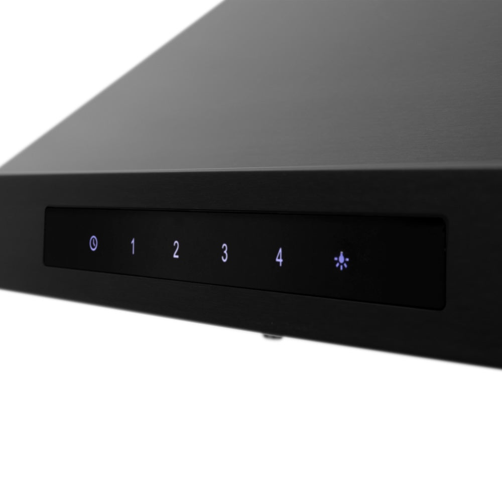 ZLINE 24 in. CrownSound™ Ducted Vent Wall Mount Range Hood in Black Stainless Steel with Built-in Bluetooth Speakers (BSKBNCRN-BT-24)