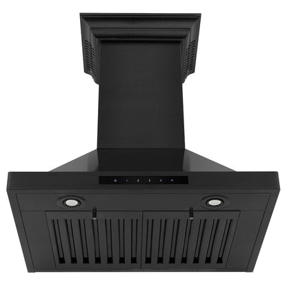 ZLINE 24 in. CrownSound™ Ducted Vent Wall Mount Range Hood in Black Stainless Steel with Built-in Bluetooth Speakers (BSKBNCRN-BT-24)