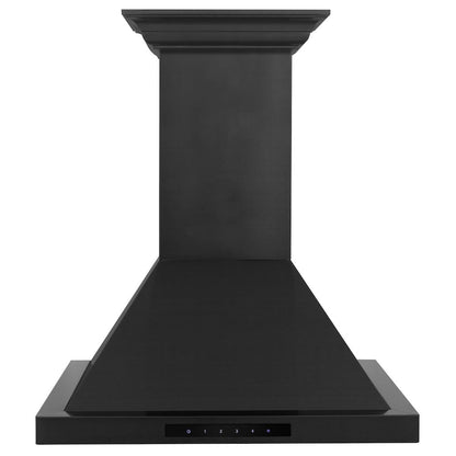 ZLINE 24 in. CrownSound™ Ducted Vent Wall Mount Range Hood in Black Stainless Steel with Built-in Bluetooth Speakers (BSKBNCRN-BT-24)