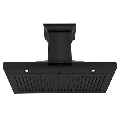 ZLINE 36 in. CrownSound™ Ducted Vent Wall Mount Range Hood in Black Stainless Steel with Built-in Bluetooth Speakers (BSKBNCRN-BT-36)