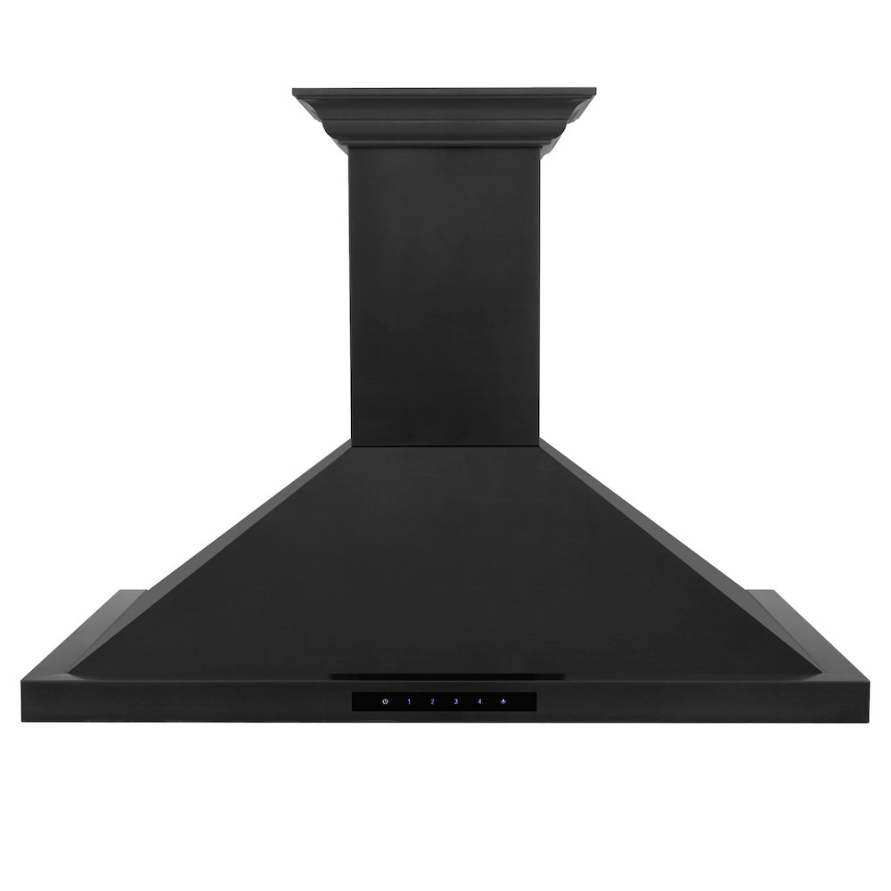 ZLINE 36 in. CrownSound™ Ducted Vent Wall Mount Range Hood in Black Stainless Steel with Built-in Bluetooth Speakers (BSKBNCRN-BT-36)