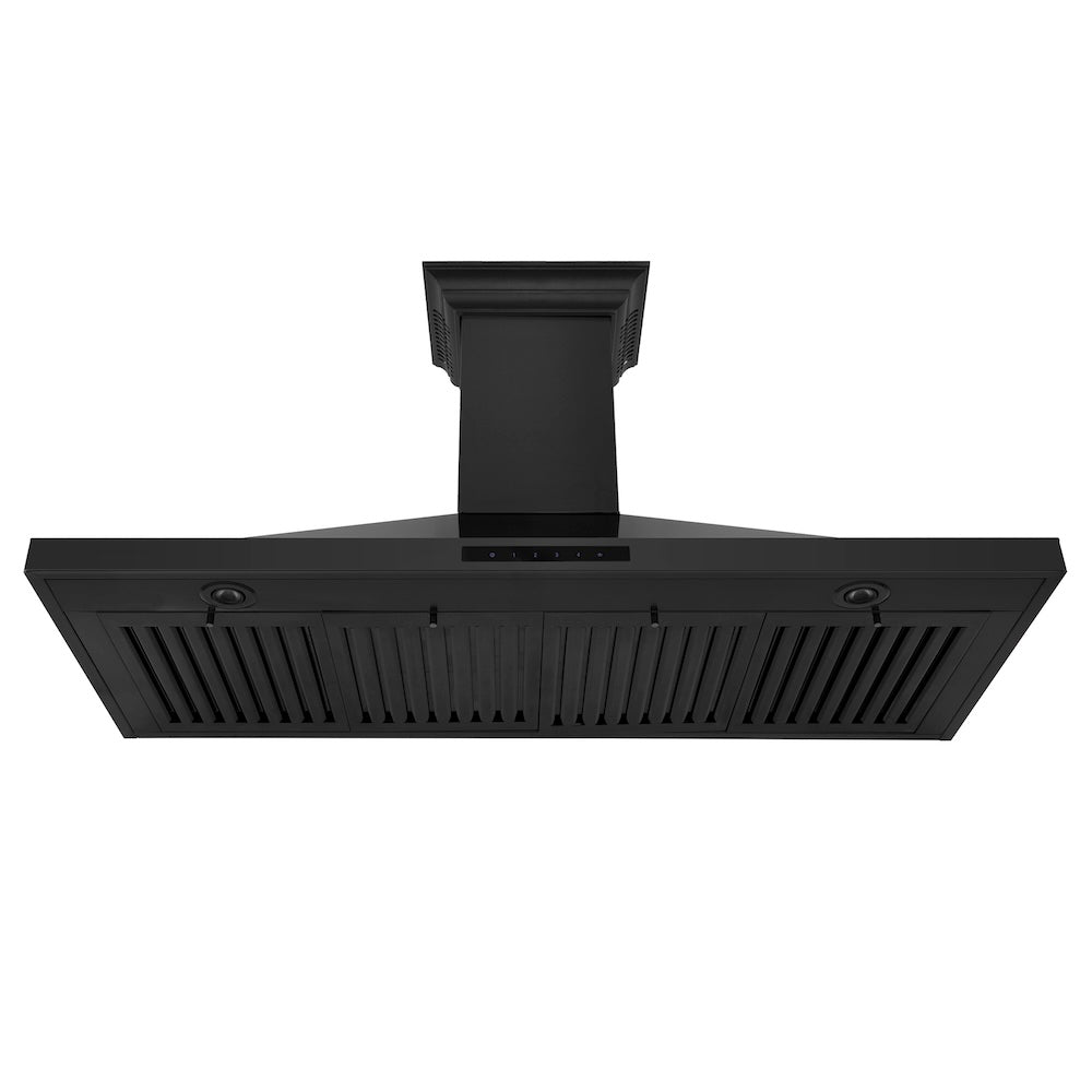 ZLINE 48 in. CrownSound™ Ducted Vent Wall Mount Range Hood in Black Stainless Steel with Built-in Bluetooth Speakers (BSKBNCRN-BT-48)