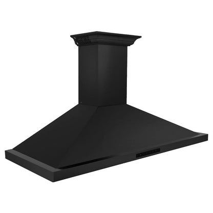 ZLINE 48 in. CrownSound™ Ducted Vent Wall Mount Range Hood in Black Stainless Steel with Built-in Bluetooth Speakers (BSKBNCRN-BT-48)