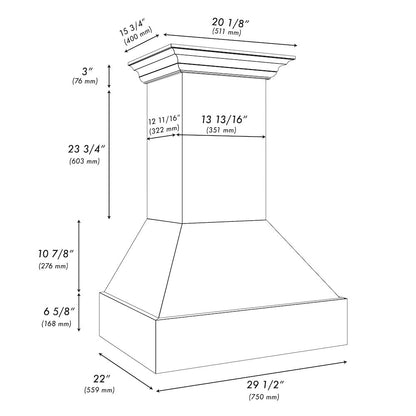 ZLINE 30 in. Wooden Wall Mount Range Hood in Rustic Black Finish (355CC-30)