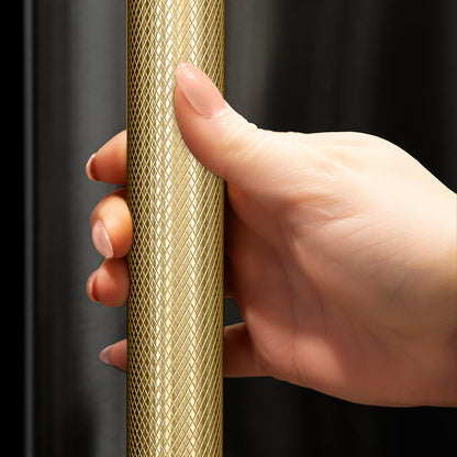 ZLINE Autograph Edition 36 in. 22.5 cu. ft. Counter-Depth French Door Refrigerator with Ice Maker in Fingerprint-Resistant Black Stainless Steel and Champagne Bronze Helix Handles (RFMZ-36-BS-KCB)