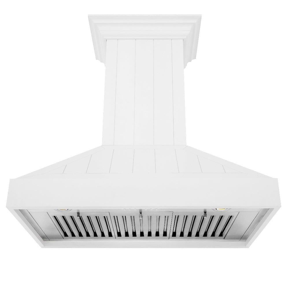 ZLINE 30 in. Wooden Wall Mount Range Hood in Shiplap Bright White Finish (KPWW-30)
