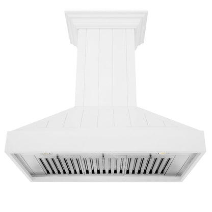 ZLINE 30 in. Wooden Wall Mount Range Hood in Shiplap Bright White Finish (KPWW-30)