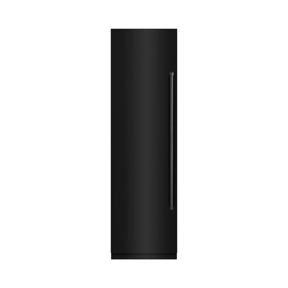 ZLINE 24 in. 12.4 cu. ft. Column Freezer in Black Stainless Steel with Graphite Gray Interior (RCFV-BS-24)