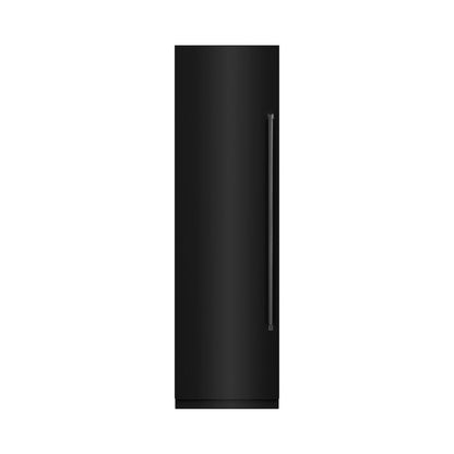ZLINE 24 in. 12.4 cu. ft. Column Freezer in Black Stainless Steel with Graphite Gray Interior (RCFV-BS-24)